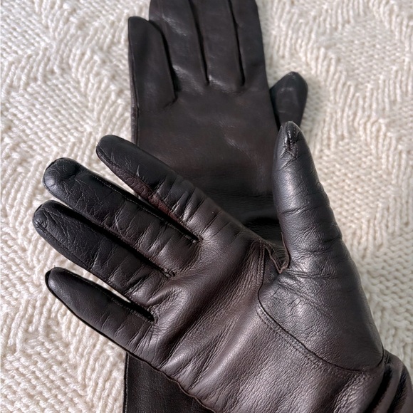 SOLD Vintage Brown Leather Gloves Size ~ 6.5 - Picture 7 of 9